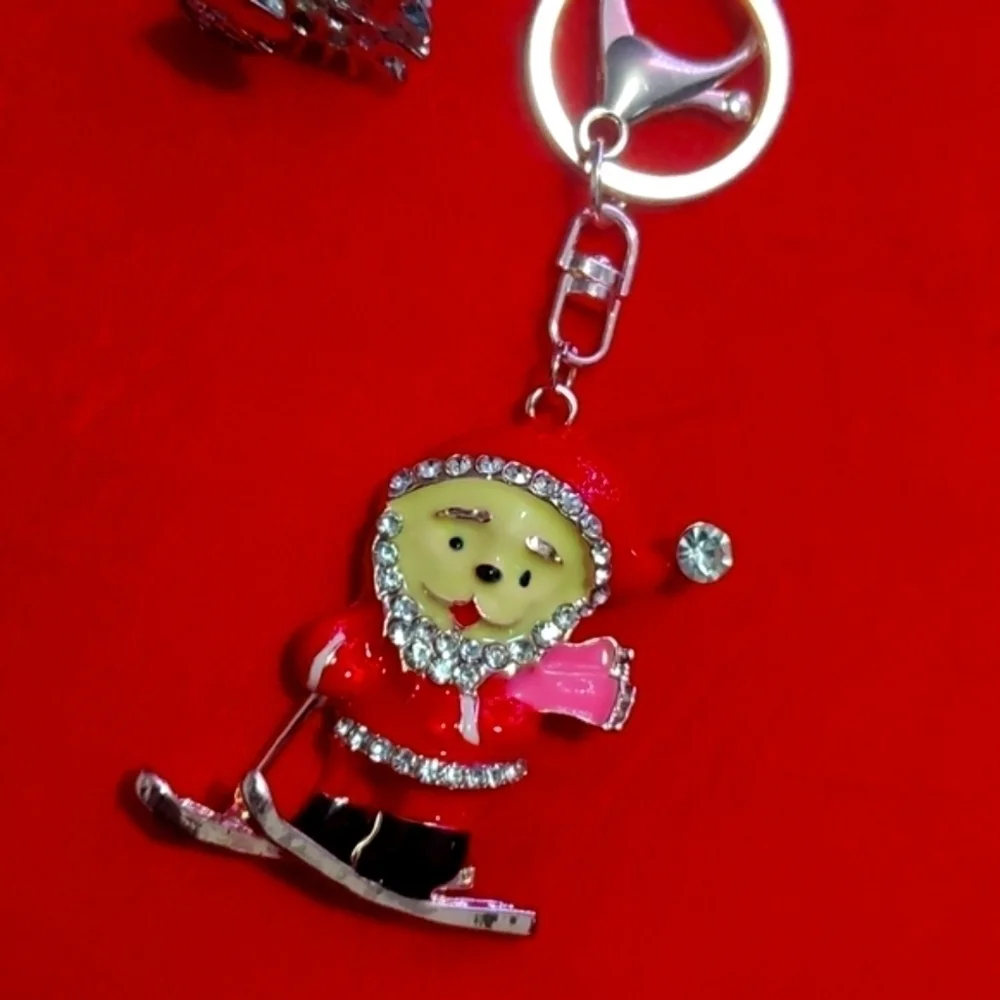 Austrian Crystal Enamel Holiday Keychains with Hook